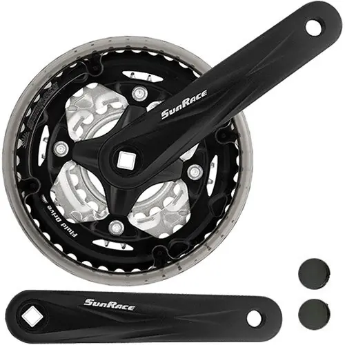 Kurbelsatz FCM600 42-32-22 Zähne, 170 mm, Aluminium, schwarz, SunRace, FCM600-BOX