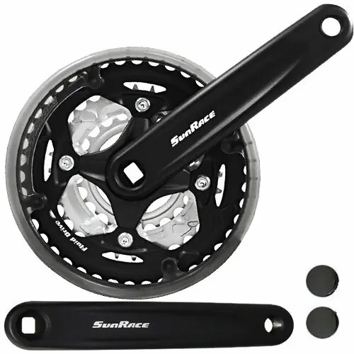 Kurbelsatz FCM500 42-34-24 Zähne, 170 mm, Aluminium, schwarz, SunRace, FCM500-BOX